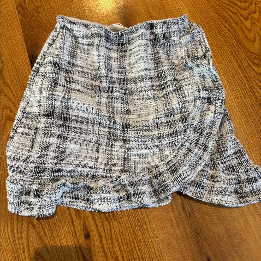 Plaid tweed Ruffle Hem Skirt